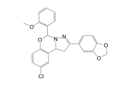 2-(1,3-benzodioxol-5-yl)-9-chloro-5-(2-methoxyphenyl)-1,10b-dihydropyrazolo[1,5-c][1,3]benzoxazine