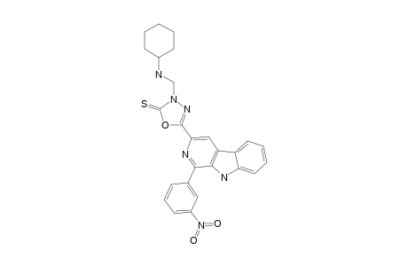 1-(3-NITROPHENYL)-3-[3-CYCLOHEXYLAMINO-(METHYL)-2-THIOXO-1,3,4-OXADIAZOL-5-YL]-BETA-CARBOLINE