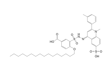 4-(hexadecyloxy)-3-sulfobenzoic acid, 3-[(1-methyl-6-sulfo-2-m-tolyl-4(1H)-quinolylidene)hydrazide]