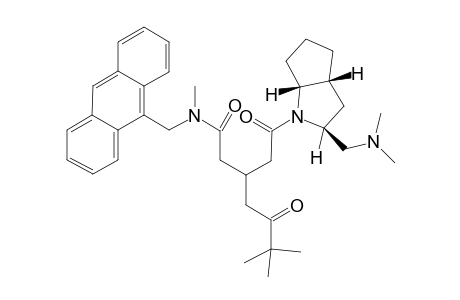rac-6,6-Dimethyl-5-oxo-3-[2-[3-(N'N'-dimethylaminomethyl)-2-azabicyclo[3.3.0]oct-2-yl]-2-oxoethyl]-N-[(anthracen-9-ylmethyl)-N-methyl]heptanoamide
