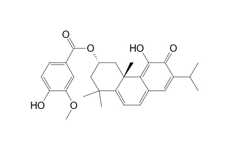 Benzoic acid, 4-hydroxy-3-methoxy-, 1,2,3,4,4a,6-hexahydro-5-hydroxy-1,1,4a-trimethyl-7-(1-methylethyl)-6 -oxo-3-phenanthrenyl ester, (3S-trans)-
