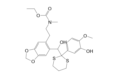 Carbamic acid, [2-[6-[hydroxy[2-(3-hydroxy-4-methoxyphenyl)-1,3-dithian-2-yl]methyl]-1,3-benzodioxol-5-yl]ethyl]methyl-, ethyl ester