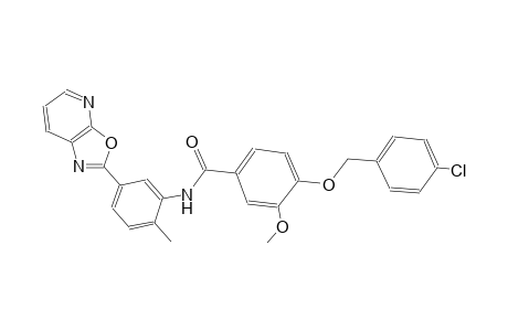 benzamide, 4-[(4-chlorophenyl)methoxy]-3-methoxy-N-(2-methyl-5-oxazolo[5,4-b]pyridin-2-ylphenyl)-