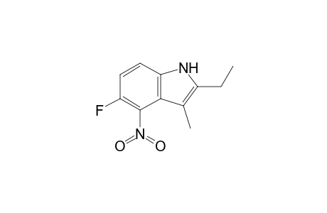2-Ethyl-5-fluoranyl-3-methyl-4-nitro-1H-indole