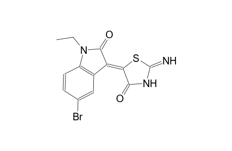 (3Z)-5-bromo-1-ethyl-3-(2-imino-4-oxo-1,3-thiazolidin-5-ylidene)-1,3-dihydro-2H-indol-2-one