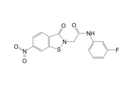 1,2-Benzisothiazole-2-acetamide, N-(3-fluorophenyl)-2,3-dihydro-6-nitro-3-oxo-