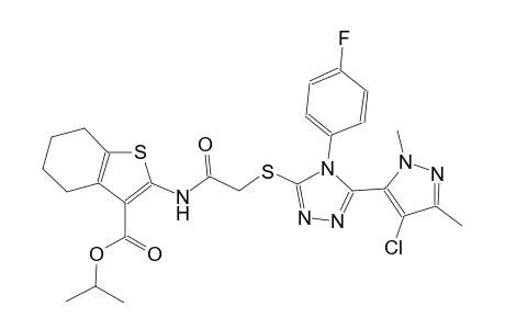 isopropyl 2-[({[5-(4-chloro-1,3-dimethyl-1H-pyrazol-5-yl)-4-(4-fluorophenyl)-4H-1,2,4-triazol-3-yl]sulfanyl}acetyl)amino]-4,5,6,7-tetrahydro-1-benzothiophene-3-carboxylate