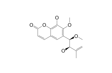 (-)-FATOUAIN_F;(-)-ERYTHRO-8-HYDROXY-6-(2-HYDROXY-1-METHOXY-3-METHYLBUT-3-ENYL)-7-METHOXY-[2-H]-CHROMEN-2-ONE