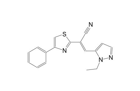 (2E)-3-(1-ethyl-1H-pyrazol-5-yl)-2-(4-phenyl-1,3-thiazol-2-yl)-2-propenenitrile