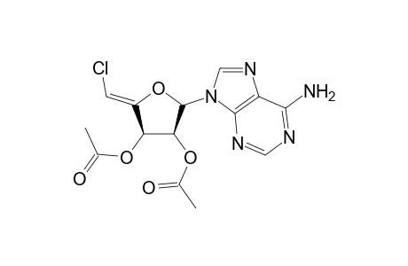 9-(2,3-Di-O-Acetyl-5(Z)-chloro-5-deoxy-.beta.-D-erythro-pent-4-enofuranosyl)adenine