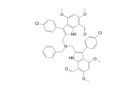 N,N-Di-(3-(4-chlorophenyl)-7-formyl-4,6-dimethoxy-2-indolylmethyl)benzylamine