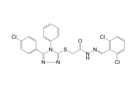 2-{[5-(4-chlorophenyl)-4-phenyl-4H-1,2,4-triazol-3-yl]sulfanyl}-N'-[(E)-(2,6-dichlorophenyl)methylidene]acetohydrazide