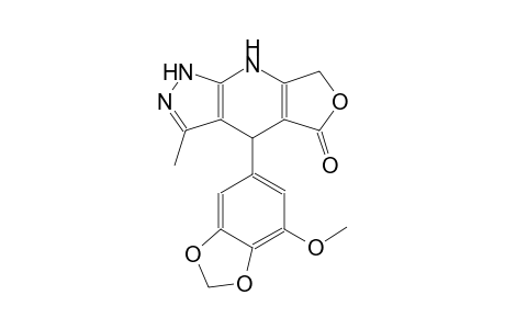 4-(7-Methoxy-1,3-benzodioxol-5-yl)-3-methyl-1,4,7,8-tetrahydro-5H-furo[3,4-b]pyrazolo[4,3-e]pyridin-5-one