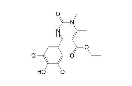 ethyl 4-(3-chloro-4-hydroxy-5-methoxyphenyl)-1,6-dimethyl-2-oxo-1,2,3,4-tetrahydro-5-pyrimidinecarboxylate