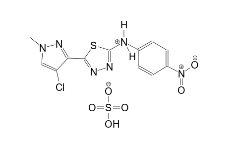 5-(4-chloro-1-methyl-1H-pyrazol-3-yl)-N-(4-nitrophenyl)-1,3,4-thiadiazol-2-aminium hydrogen sulfate