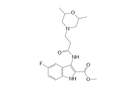 1H-Indole-2-carboxylic acid, 3-[3-(2,6-dimethylmorpholin-4-yl)propionylamino]-5-fluoro-, methyl ester