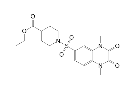 ethyl 1-[(1,4-dimethyl-2,3-dioxo-1,2,3,4-tetrahydro-6-quinoxalinyl)sulfonyl]-4-piperidinecarboxylate