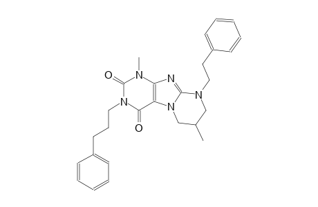 1,7-dimethyl-9-(2-phenylethyl)-3-(3-phenylpropyl)-6,7,8,9-tetrahydropyrimido[2,1-f]purine-2,4(1H,3H)-dione