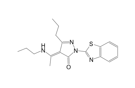(4E)-2-(1,3-benzothiazol-2-yl)-5-propyl-4-[1-(propylamino)ethylidene]-2,4-dihydro-3H-pyrazol-3-one