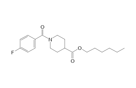 Isonipecotic acid, N-(4-fluorobenzoyl)-, hexyl ester