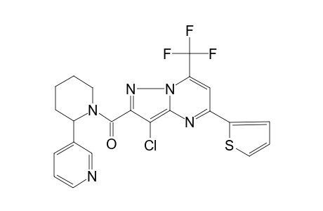 Pyrazolo[1,5-a]pyrimidine, 3-chloro-2-[[2-(3-pyridinyl)-1-piperidinyl]carbonyl]-5-(2-thienyl)-7-(trifluoromethyl)-