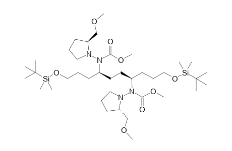 Methyl N-[(1S,4S)-7-[tert-butyl(dimethyl)silyl]oxy-1-[3-[tert-butyl(dimethyl)silyl]oxypropyl]-4-[methoxycarbonyl-[(2S)-2-(methoxymethyl)pyrrolidin-1-yl]amino]heptyl]-N-[(2S)-2-(methoxymethyl)pyrrolidin-1-yl]carbamate