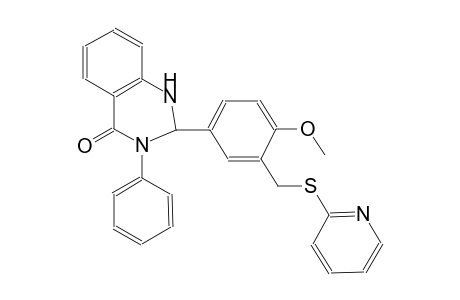 2-{4-methoxy-3-[(2-pyridinylsulfanyl)methyl]phenyl}-3-phenyl-2,3-dihydro-4(1H)-quinazolinone