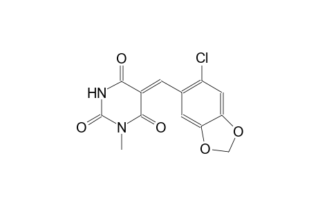 2,4,6(1H,3H,5H)-pyrimidinetrione, 5-[(6-chloro-1,3-benzodioxol-5-yl)methylene]-1-methyl-, (5Z)-