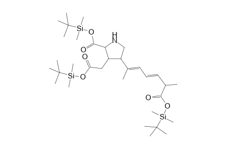 (t-butyl)dimethylsilyl 3-{6-((t-butyldimethylsilyloxy)carbonyl}hepta-2,4-dien-2-yl)-5-({t-butyldimethylsilyloxy)carbonyl)perhydropyrrol-4-acetate