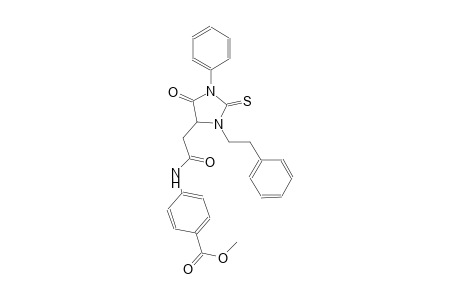 methyl 4-({[5-oxo-1-phenyl-3-(2-phenylethyl)-2-thioxo-4-imidazolidinyl]acetyl}amino)benzoate