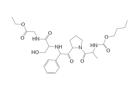 Glycine, N-[N-[2-[1-[2-[(butoxycarbonyl)amino]-1-oxopropyl]-2-pyrrolidinyl]-2-oxo-1-phenylethyl]-L-seryl]-, ethyl ester