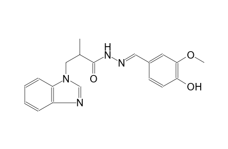 3-(1H-benzimidazol-1-yl)-N'-[(E)-(4-hydroxy-3-methoxyphenyl)methylidene]-2-methylpropanohydrazide