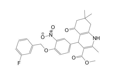 methyl 4-{4-[(3-fluorobenzyl)oxy]-3-nitrophenyl}-2,7,7-trimethyl-5-oxo-1,4,5,6,7,8-hexahydro-3-quinolinecarboxylate