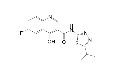 3-quinolinecarboxamide, 6-fluoro-4-hydroxy-N-[5-(1-methylethyl)-1,3,4-thiadiazol-2-yl]-