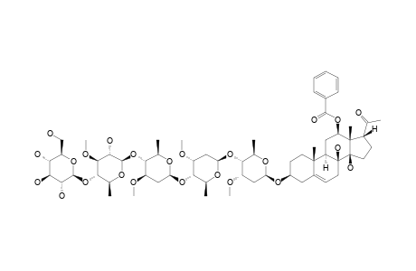 12-O-BENZOYLISOLINEOLON-3-O-BETA-D-GLUCOPYRANOSYL-(1->4)-BETA-D-THEVETOPYRANOSYL-(1->4)-BETA-D-OLEANDROPYRANOSYL-(1->4)-BETA-D-CYMAROPYRANO