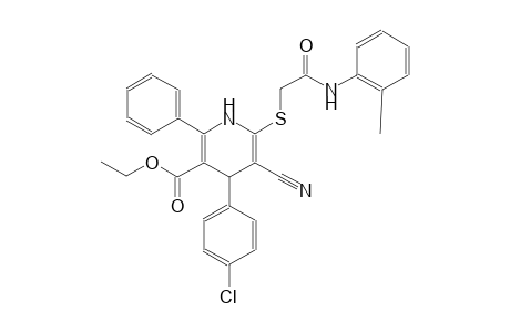 ethyl 4-(4-chlorophenyl)-5-cyano-6-{[2-oxo-2-(2-toluidino)ethyl]sulfanyl}-2-phenyl-1,4-dihydro-3-pyridinecarboxylate
