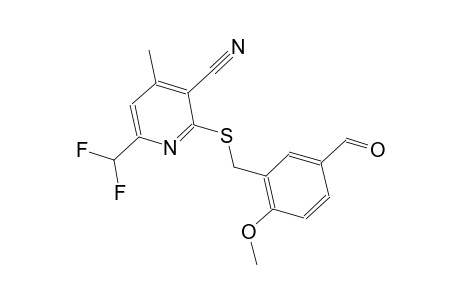 6-(difluoromethyl)-2-[(5-formyl-2-methoxybenzyl)sulfanyl]-4-methylnicotinonitrile