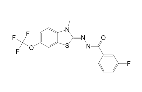3-FLUOROBENZOIC_ACID_(6-TRIFLUOROMETHOXY-3-METHYL-3-H-BENZOTHIAZOL-2-YLIDENE)-HYDRAZIDE