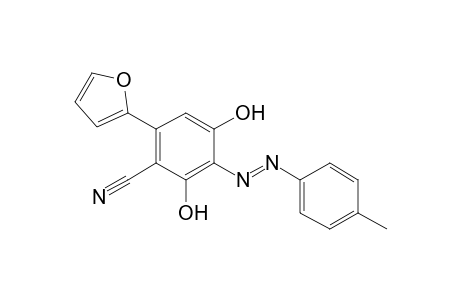 4-Cyano-5-(2'-furyl)-1,3-dihydroxy-2-(p-tolyl)azobenzene