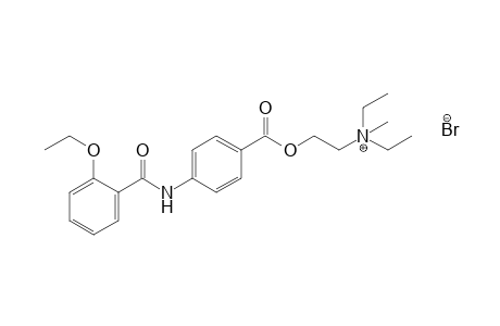 diethyl(2-hydroxyethyl)methylammonium bromide, p-(o-ethoxybenzamido)benzoate