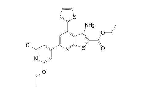 3-amino-6-(2-chloro-6-ethoxy-4-pyridinyl)-4-thiophen-2-yl-2-thieno[2,3-b]pyridinecarboxylic acid ethyl ester