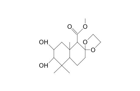 2b-Carbomethoxy-1b,7,7-trimethyl-3,3-(ethylene-1,2-dioxy)-bicyclo(4.4.0)decane-7b,8b-diol