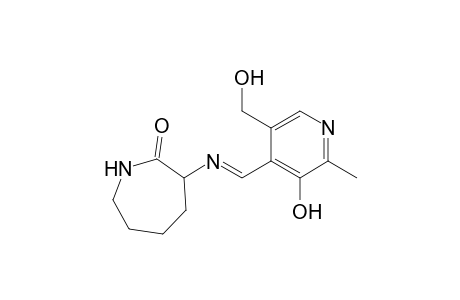 2H-Azepin-2-one, hexahydro-3-[[[3-hydroxy-5-(hydroxymethyl)-2-methyl-4-pyridinyl]methylene]amino]-, (E)-(.+-.)-