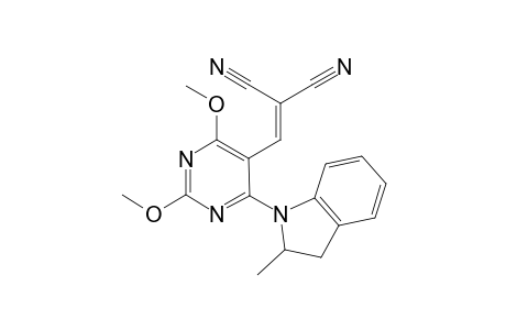 2-[[2,4-dimethoxy-6-(2-methyl-2,3-dihydroindol-1-yl)-5-pyrimidinyl]methylidene]propanedinitrile