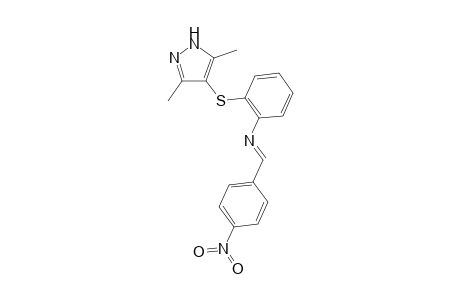 2-[(3,5-dimethyl-1H-pyrazol-4-yl)sulfanyl]-N-[(E)-(4-nitrophenyl)methylidene]aniline