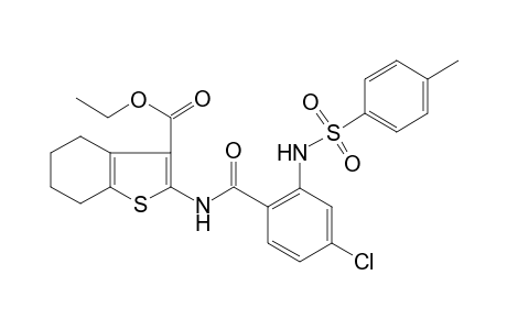 2-[[4-chloro-2-(tosylamino)benzoyl]amino]-4,5,6,7-tetrahydrobenzothiophene-3-carboxylic acid ethyl ester