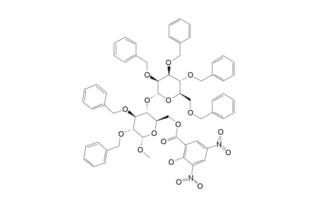 2-hydroxy-3,5-dinitro-benzoic acid [(2R,3R,4S,5R,6S)-4,5-bis(benzyloxy)-6-methoxy-3-[(2R,3S,4S,5R,6R)-3,4,5-tris(benzyloxy)-6-(benzyloxymethyl)tetrahydropyran-2-yl]oxy-tetrahydropyran-2-yl]methyl ester
