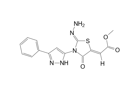 (Z)-Methyl 2-[(Z)-2-hydrazono-4-oxo-3-(3-phenyl)-1H-pyrazol-5-yl)thiazolidin-5-ylidene]acetate