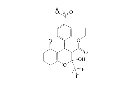 2-hydroxy-5-oxo-4-p-nitrophenyl-2-trifluoromethyl-3,4,5,6,7,8-hexahydro-2H-chromene-3-carboxylic acid ethylester