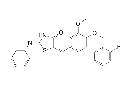 (5E)-2-anilino-5-[4-(2-fluorobenzyl)oxy-3-methoxy-benzylidene]-2-thiazolin-4-one